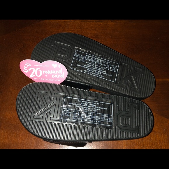 NWT VSPink Studded Slides,Size-Small(about 9 3/4”) - Picture 2 of 2
